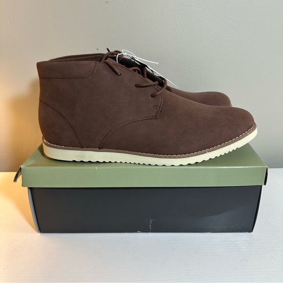 New Goodfellow Men’s Gibson Brown Faux Suede Brown Chukka Boot Size 13 - Picture 2 of 9